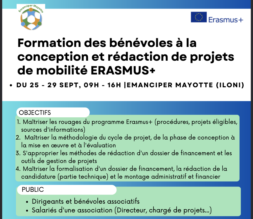 Formation Conception et rédaction de projets Erasmus Plus
